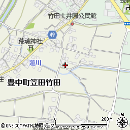 香川県三豊市豊中町笠田竹田1003周辺の地図