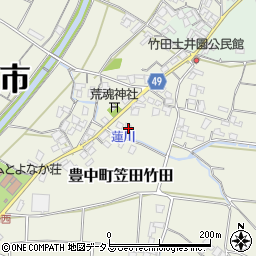 香川県三豊市豊中町笠田竹田989周辺の地図