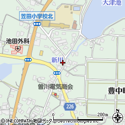 香川県三豊市豊中町笠田笠岡2121周辺の地図