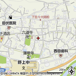 和歌山県海草郡紀美野町下佐々587周辺の地図
