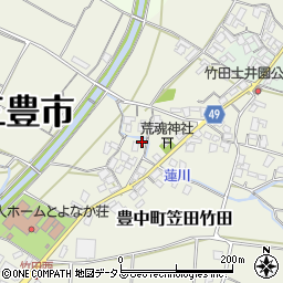 香川県三豊市豊中町笠田竹田967-1周辺の地図