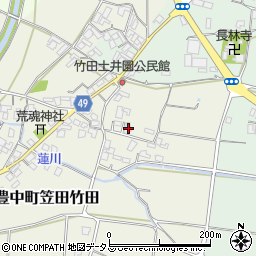香川県三豊市豊中町笠田竹田1085周辺の地図