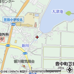 香川県三豊市豊中町笠田笠岡1597-1周辺の地図