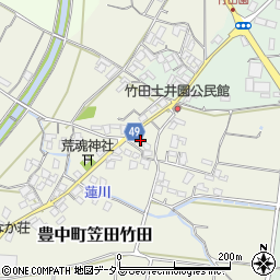 香川県三豊市豊中町笠田竹田1097周辺の地図