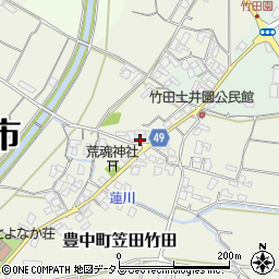 香川県三豊市豊中町笠田竹田1115-2周辺の地図