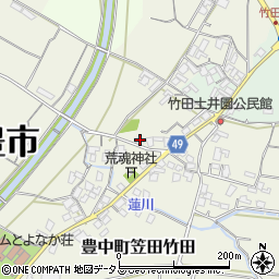 香川県三豊市豊中町笠田竹田1135周辺の地図