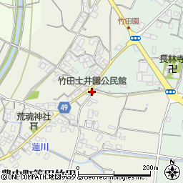 竹田土井園公民館周辺の地図