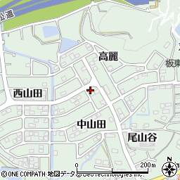徳島県鳴門市大麻町桧中山田周辺の地図