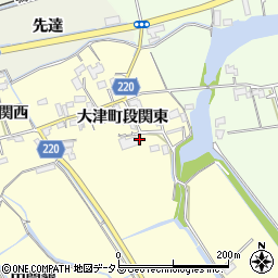 徳島県鳴門市大津町段関中の越周辺の地図