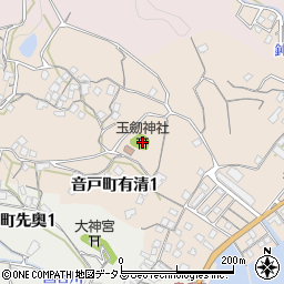 玉劒神社周辺の地図