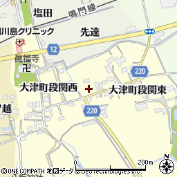 徳島県鳴門市大津町段関東84-3周辺の地図