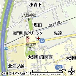 徳島県鳴門市大麻町姫田先達周辺の地図