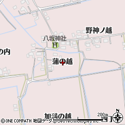 徳島県鳴門市大津町木津野蒲の越周辺の地図