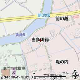 徳島県鳴門市大津町木津野（喜多川縁）周辺の地図