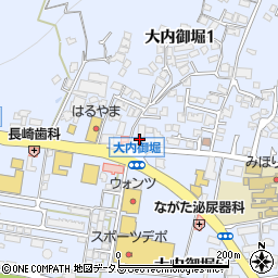 有限会社戸井金物店大内御堀店周辺の地図