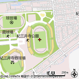 和歌山県紀三井寺公園陸上競技場周辺の地図