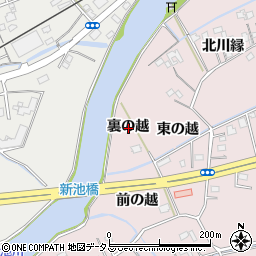 徳島県鳴門市大津町木津野裏の越周辺の地図