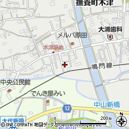 徳島県鳴門市撫養町木津557周辺の地図