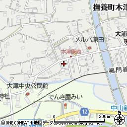 徳島県鳴門市撫養町木津554-3周辺の地図