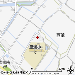 徳島県鳴門市里浦町里浦（西浜）周辺の地図