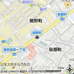 熊野町周辺の地図