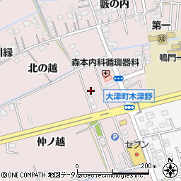 徳島県鳴門市大津町木津野仲ノ越79周辺の地図