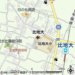 三豊市役所　豊中支所比地大分館周辺の地図