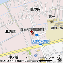 徳島県鳴門市大津町木津野仲ノ越85-6周辺の地図