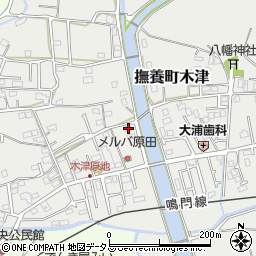 徳島県鳴門市撫養町木津494周辺の地図