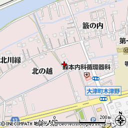 徳島県鳴門市大津町木津野北の越4-7周辺の地図