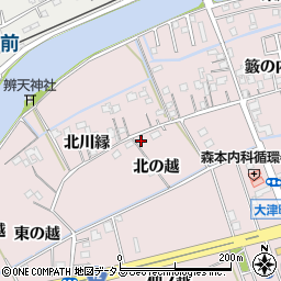 徳島県鳴門市大津町木津野北の越14-3周辺の地図