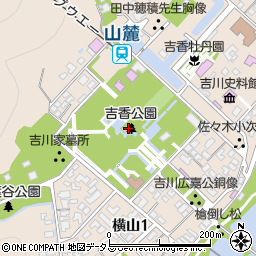 吉香公園・錦帯橋周辺の地図