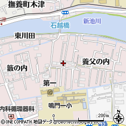 徳島県鳴門市大津町木津野養父の内38周辺の地図