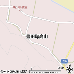 山口県下関市豊田町大字高山周辺の地図