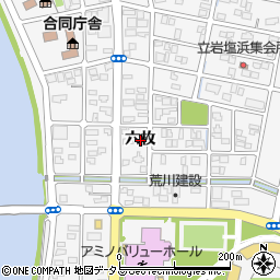 徳島県鳴門市撫養町立岩六枚周辺の地図