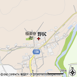 和歌山県海南市野尻周辺の地図
