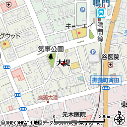 徳島県鳴門市撫養町斎田大堤周辺の地図