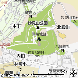 岡崎城跡周辺の地図