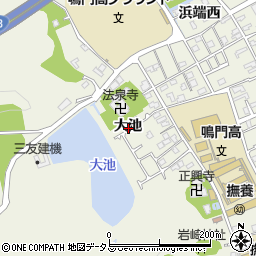 徳島県鳴門市撫養町斎田（大池）周辺の地図