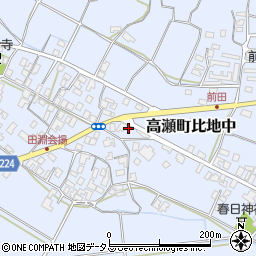 香川県三豊市高瀬町比地中2210-2周辺の地図