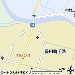 山口県下関市豊田町大字手洗64-3周辺の地図