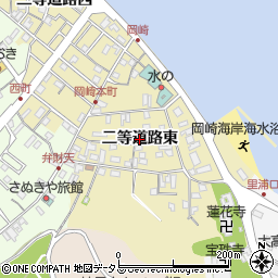 徳島県鳴門市撫養町岡崎（二等道路東）周辺の地図