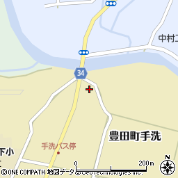 山口県下関市豊田町大字手洗64-4周辺の地図