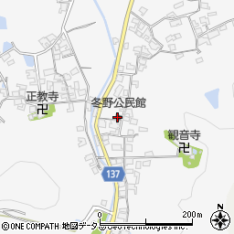 冬野公民館周辺の地図