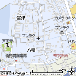 徳島県鳴門市撫養町黒崎八幡86-2周辺の地図