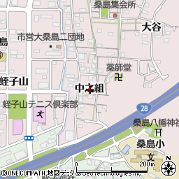 徳島県鳴門市撫養町大桑島中之組周辺の地図