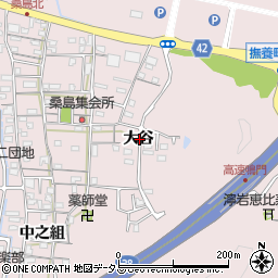 徳島県鳴門市撫養町大桑島大谷周辺の地図