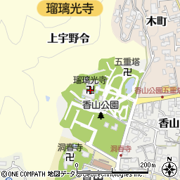 瑠璃光寺周辺の地図