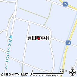 山口県下関市豊田町大字中村周辺の地図