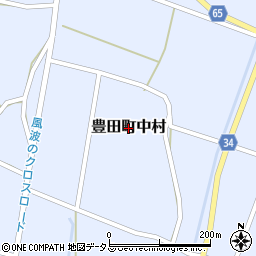 山口県下関市豊田町大字中村周辺の地図